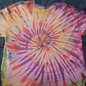 Handmade cotton size 2X gyroscope tie-dye T-shirt